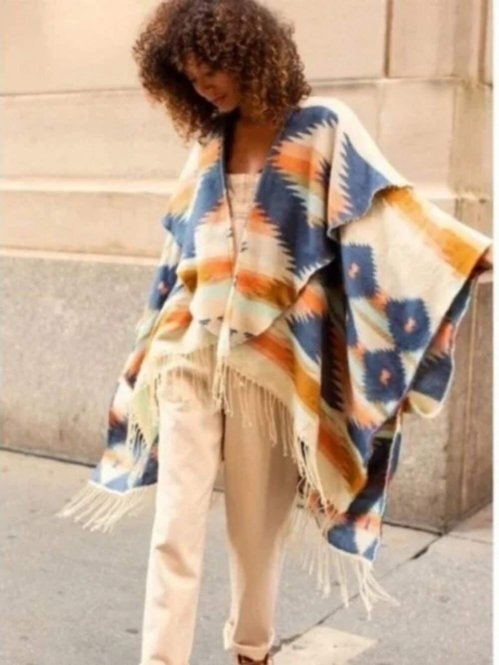 Free People Crossroads Oversized Poncho One Size‎ EUC